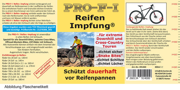 PRO-F-I Reifen-Impfung® für extreme Downhill und Cross Country Touren 400ml